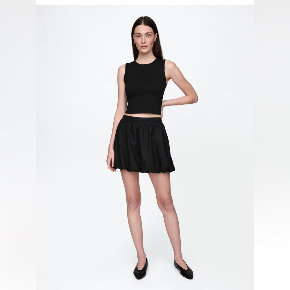 NWT GAP Linen-Blend Bubble Mini Skirt large tall